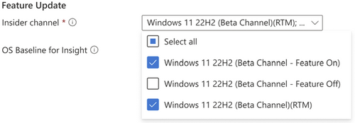 Select your Insider channel from a dropdown of different Windows 11 releases.