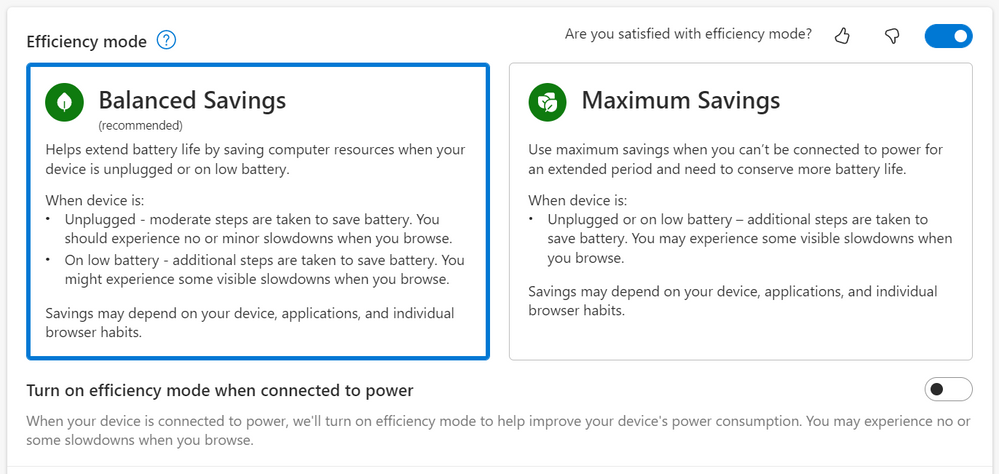 mode in Edge: Save even more battery life with recent updates - Microsoft Community Hub