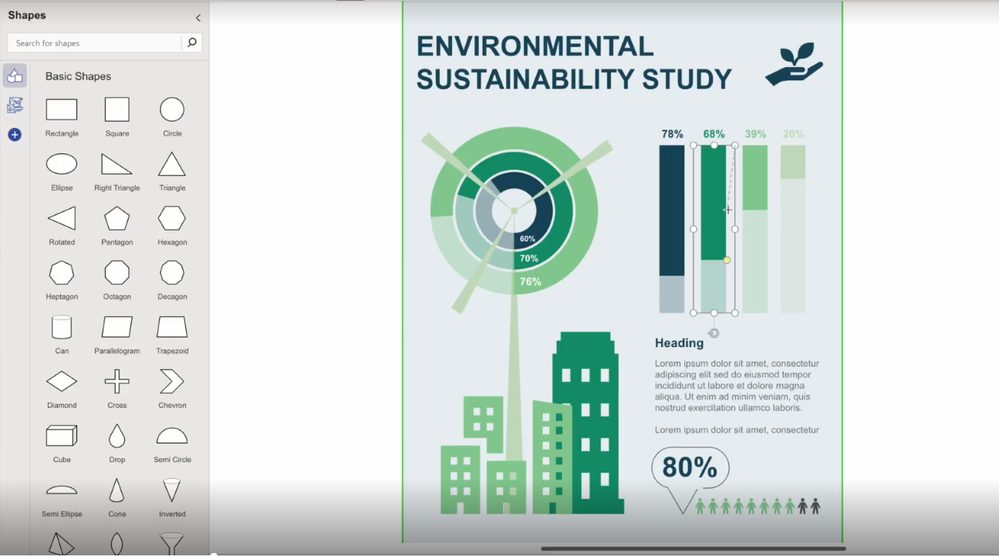 An image demonstrating an example of an infographic created in Visio.