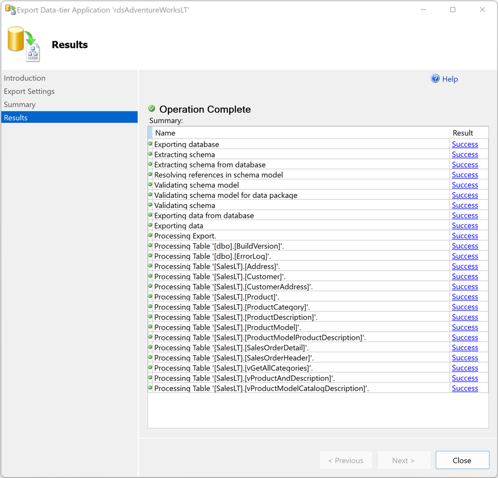 Export Results