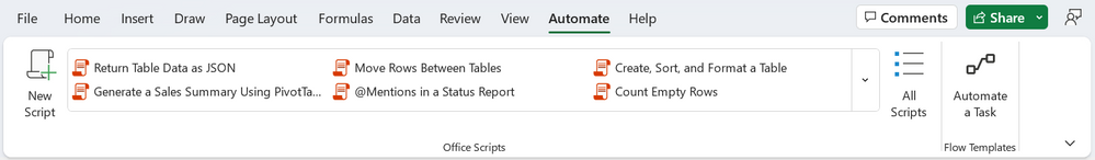Automate Task with Office Scripts