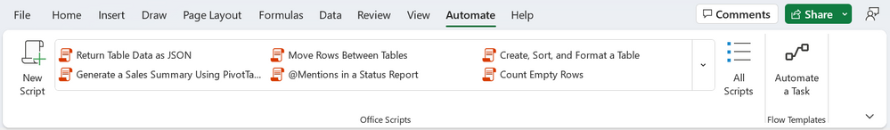 thumbnail image 2 captioned Automate Tasks with Office Scripts