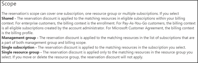 Reserved Instance/Savings Plan scopes