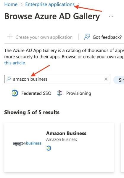 Figure 2: Azure AD Gallery search function