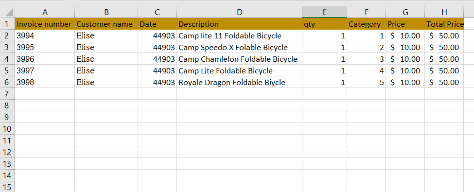 Sheet 2 : result of saving the data in another sheets