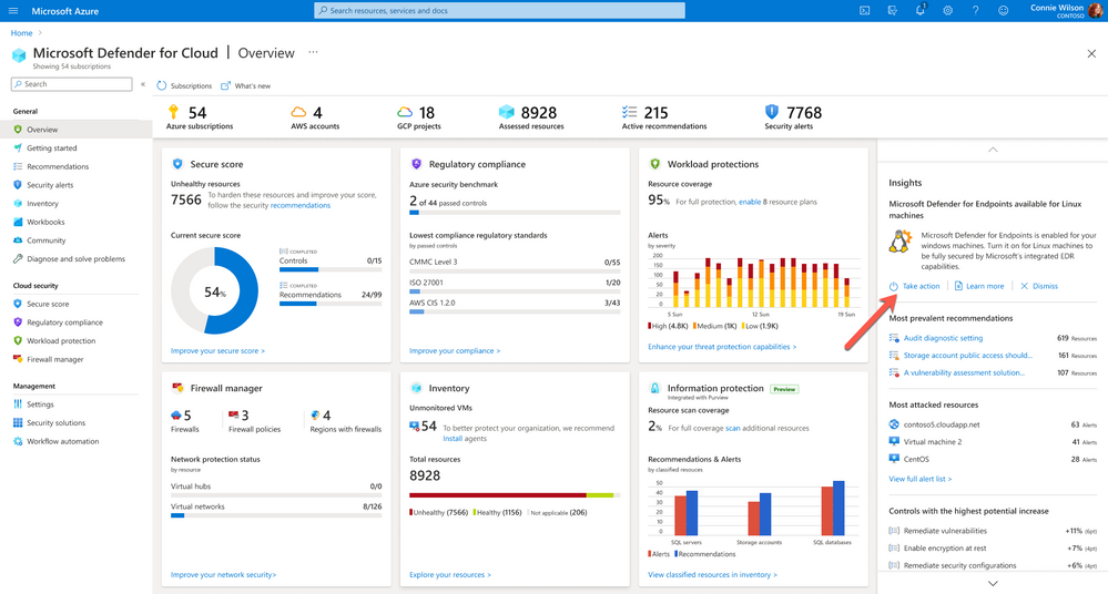 New insights campaign in Microsoft Defender for Cloud's Overview dashboard