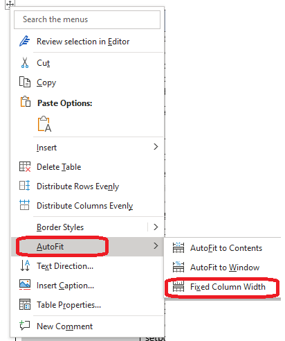 Can't adjust table column width - Microsoft Community Hub