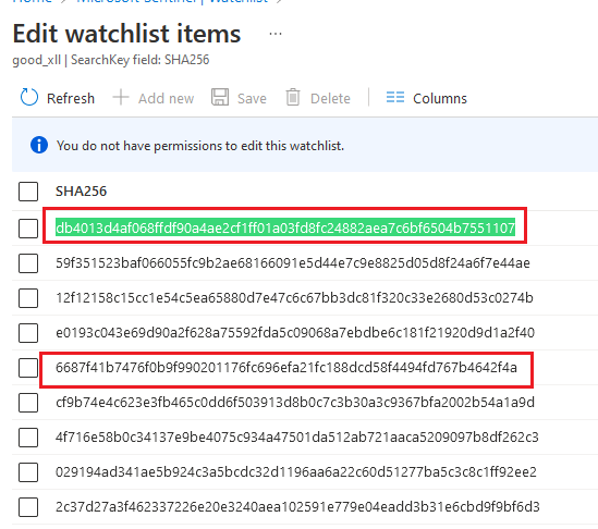 Watchlist results