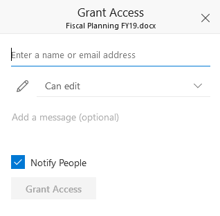 New Grant Access Dialog