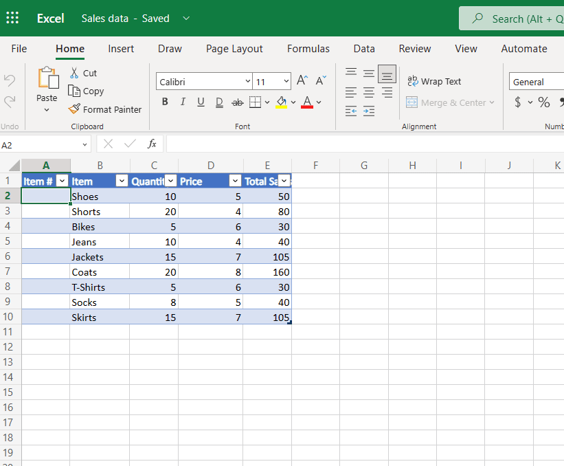 Automatically number your rows using Formula by Example