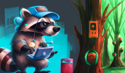 Zero Trust Raccoon hacking IoT devices forest