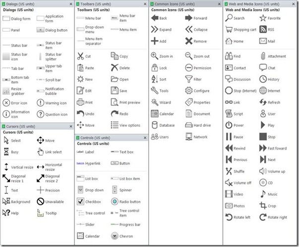 wireframe shapes visio 2010