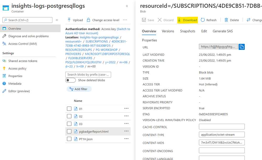 How to generate pgBadger report from Azure Database for PostgreSQL Flexible Server