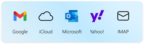 An image demonstrating examples of personal email providers supported in Outlook.