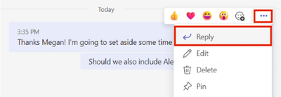 Replying to a specific message in a chat enables you to preserve context of your comment.