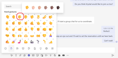 Emojis with grey dots can be further personalized with different skin tones.