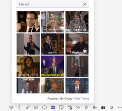 Choose from a popular collection or search for the perfect GIF.