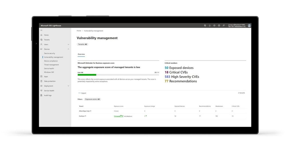 More effectively manage device exposure across multiple customers with Microsoft 365 Lighthouse.