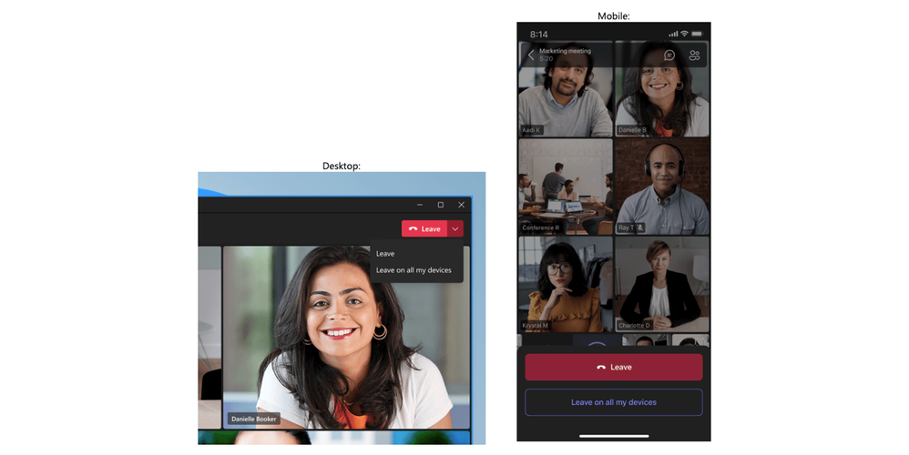 Leave a meeting on All Devices