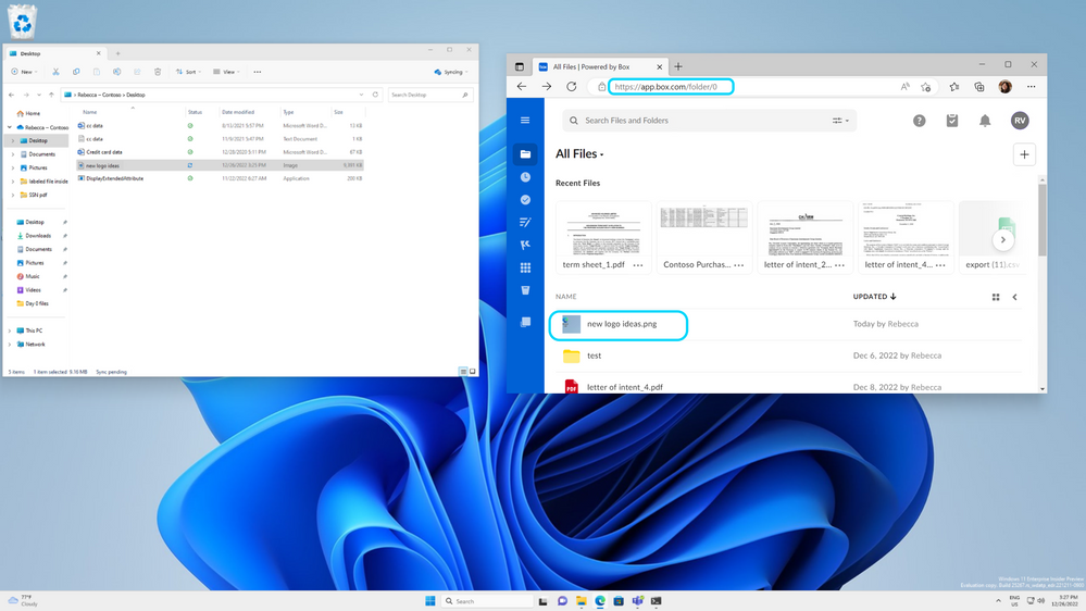 Figure 4b: Upload is successful once the document is assessed to contain non-sensitive content and action is tried again