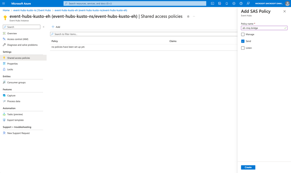 Event Hubs SAS Policy