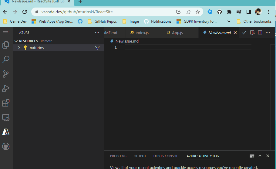 Use the Azure Static Web Apps Extension in vscode.dev with a few clicks!