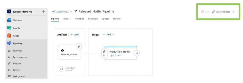 Create New Hot Fix Release To Production