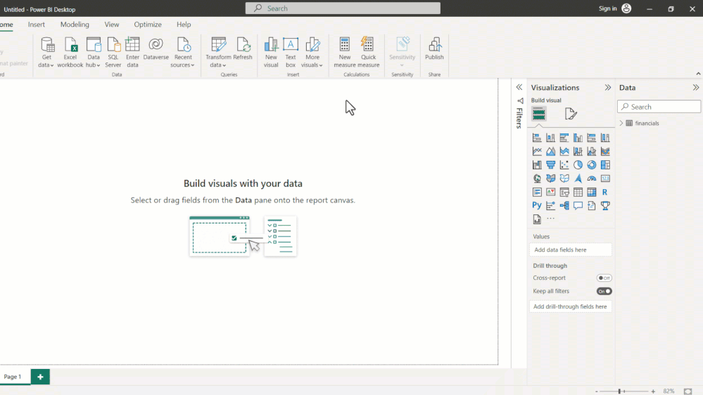 Power BI without DAX Suggestion Enabled Signed out.gif