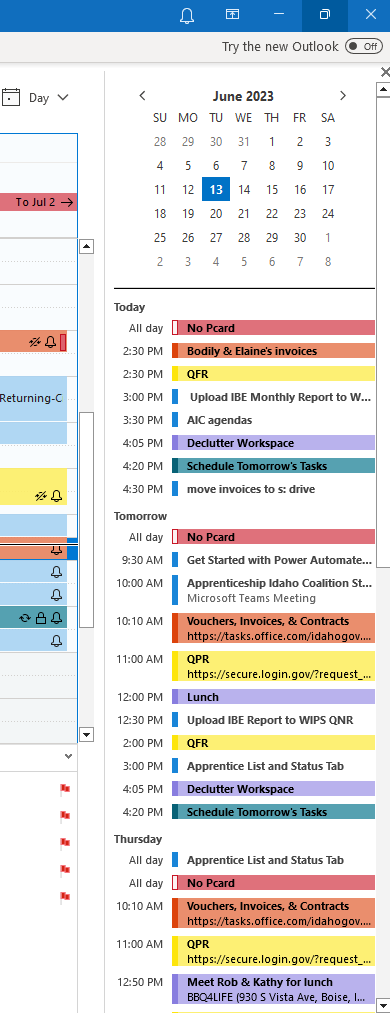My pane is gone from Outlook. I can no longer see my vertical calendar ...