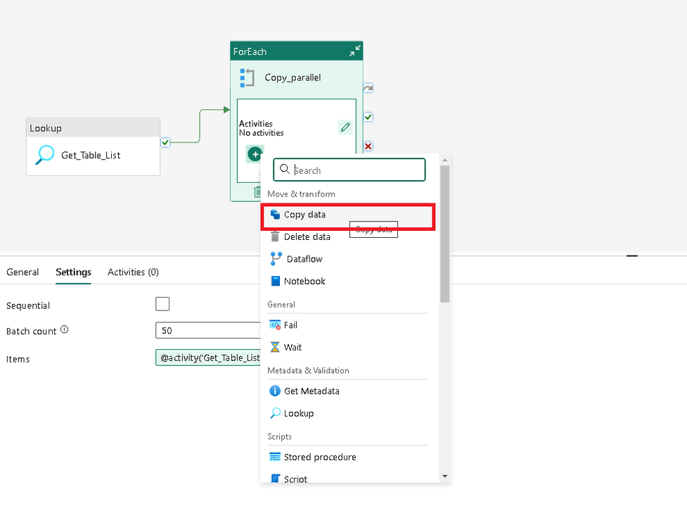 Copy data to Azure Data Services at scale using Microsoft Fabric