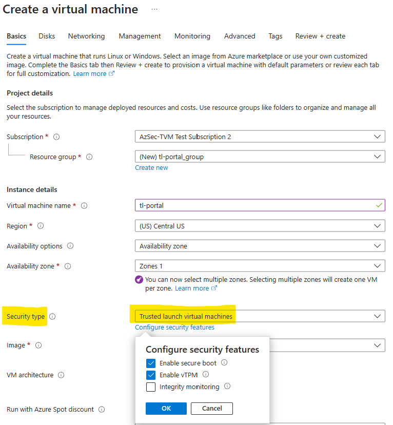 Announcing Trusted Launch as default in Azure Portal