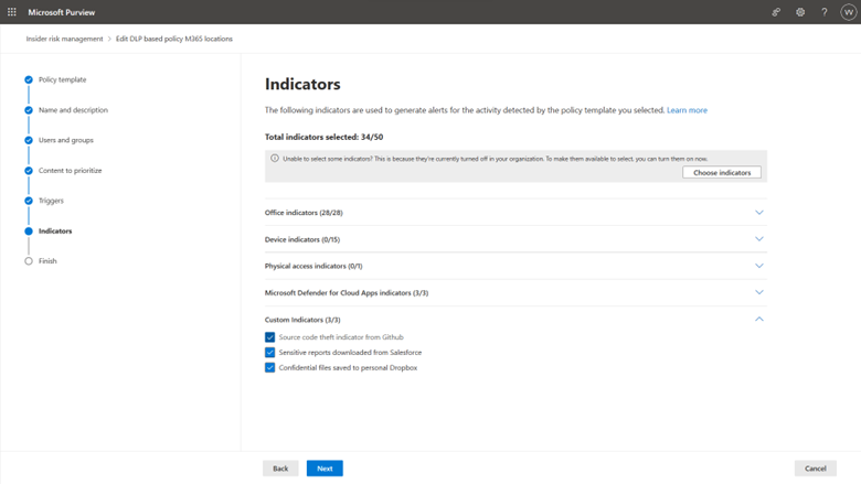 Figure 11 Admins use custom indicators as policy indicators, which are used to generate alerts.
