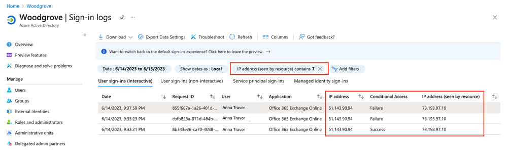 First, notice that the column “IP address” refers to “IP (seen by Azure)” versus “IP address (seen by resource).