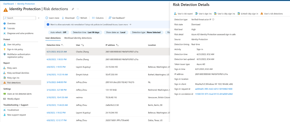 thumbnail image 7 captioned User risk detection details