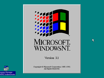 thumbnail image 1 captioned Microsoft Windows NT 3.1 opening screen