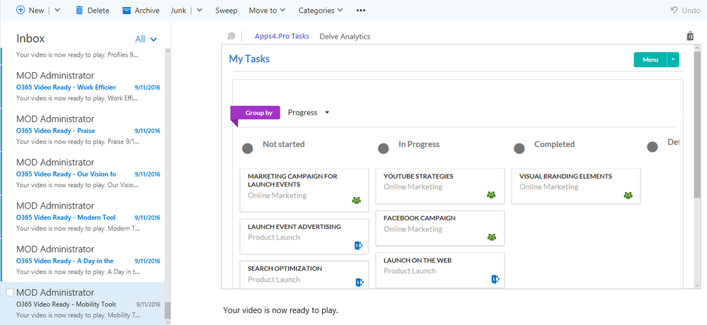View 'My Tasks' from SharePoint and Planner