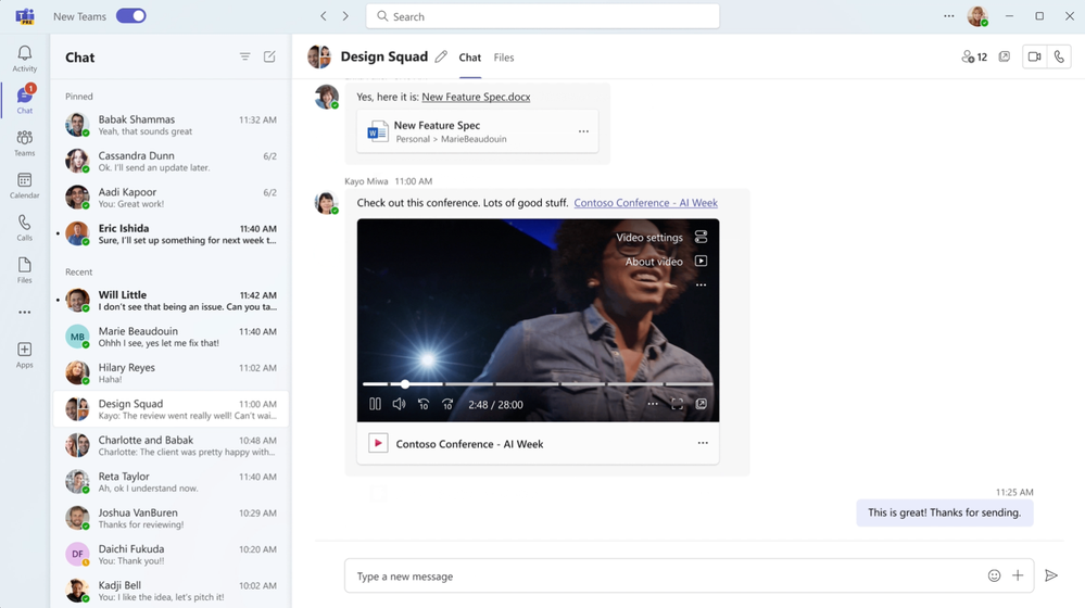 View Stream videos inline in Microsoft Teams chats and channel discussion - without leaving Teams.