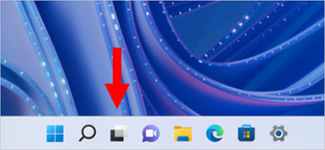 Screenshot of a red arrow pointing to the Windows 365 Switch icon in the taskbar.png