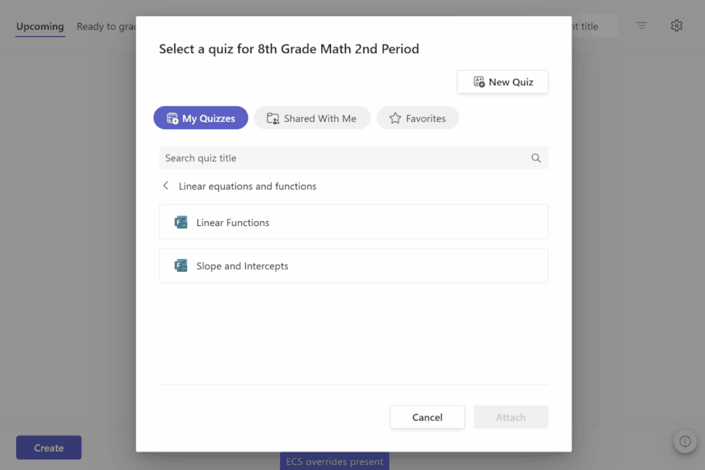 Forms Timed Quiz in Assignments.gif