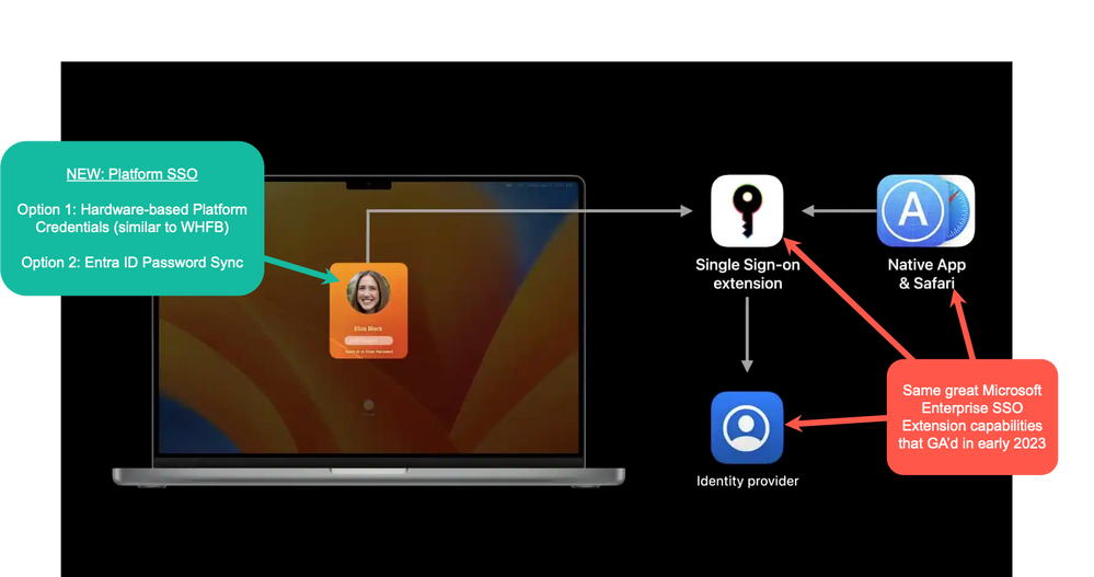 Platform SSO is an enhancement to the existing SSO Extension capabilities for macOS, which allows users to sign into their Macs using passwordless credentials or passwords managed and validated by Entra ID.