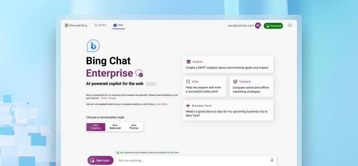 Bing Chat Enterprise now has user-level admin controls plus your data questions answered