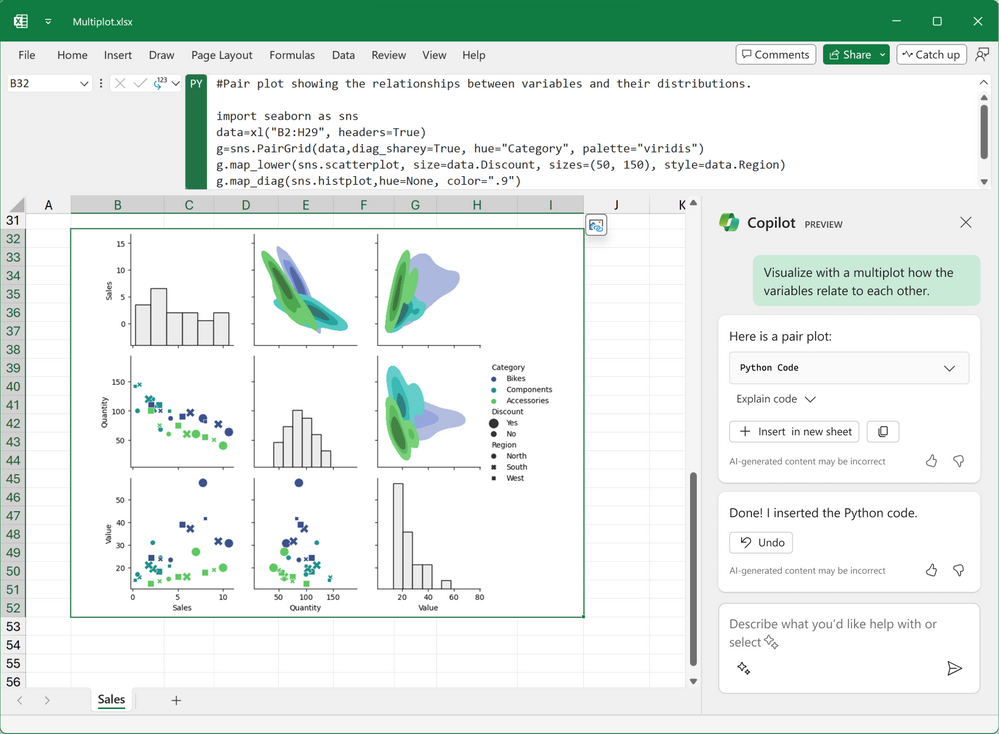 thumbnail image 3 of blog post titled Introducing Copilot support for Python in Excel: Advanced Data Analysis Using Natural Language 