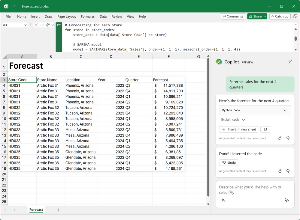thumbnail image 2 of blog post titled Introducing Copilot support for Python in Excel: Advanced Data Analysis Using Natural Language 