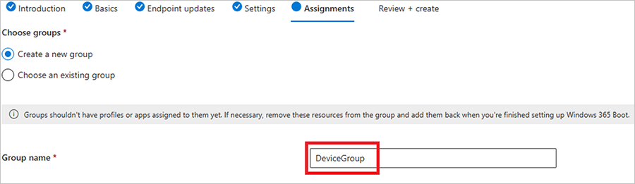 Screenshot of a red box highlighting the device being added to the DeviceGroup.png