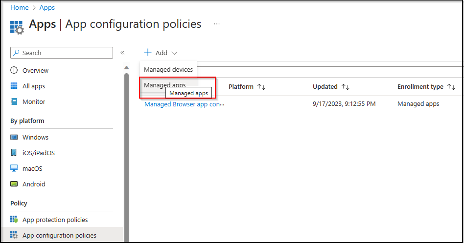 Image 16: Application Configuration Policy Creation