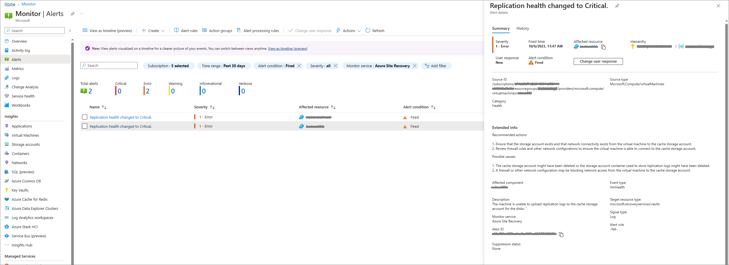 Built-in Azure Monitor alerts for Azure Site Recovery is now in public preview