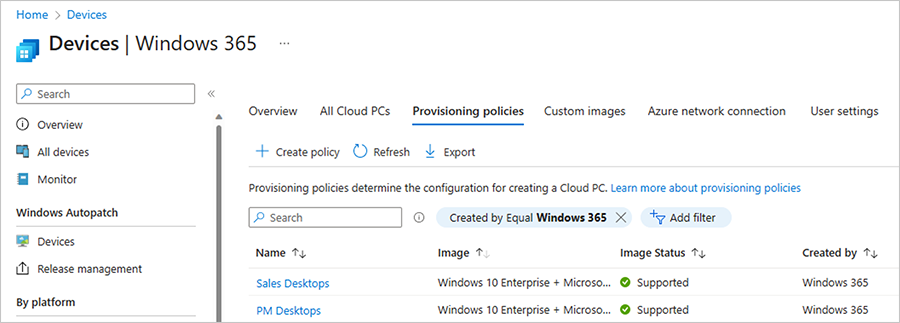 Screenshot of where the pluc create policy is in the Provision policies menu.png