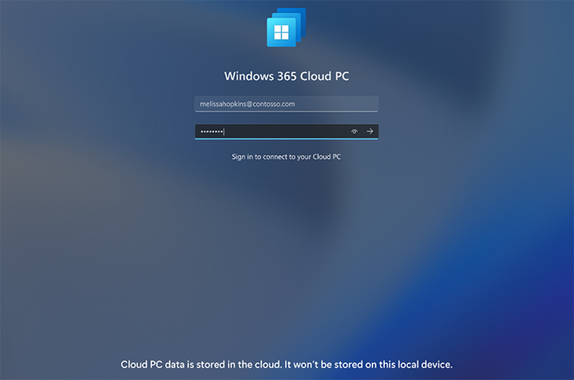 Screenshot of the Windows 365 Cloud PC log in screen.png