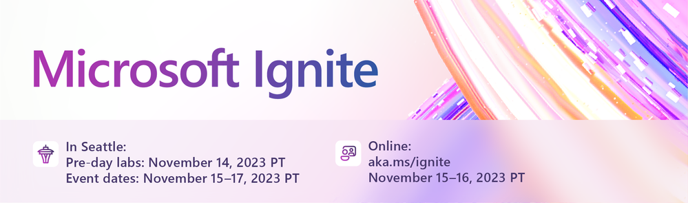 a banner image of Microsoft Ignite 2023
