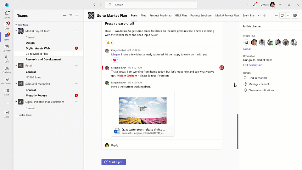 In Microsoft Teams, the emoji for a default reaction is being changed..gif